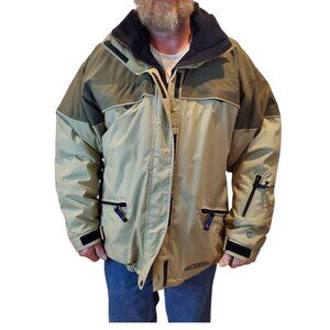 SERAC SZ L Men's Vintage 90s Ski Snowboarding Winter Jacket Coat Tan & Olive